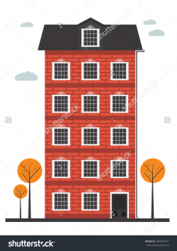 Brick Apartment Building Illustration On Perfect Awesome Design ...