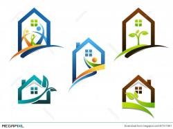 House, Real Estate, Home, Logo, Apartment Building Icons, Collection ...