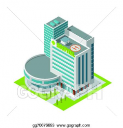 Vector Art - Hospital building isometric. Clipart Drawing gg70676693 ...