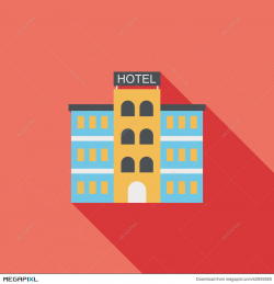 Hotel Flat Icon With Long Shadow Illustration 42935925 - Megapixl