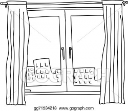 Vector Art - Black outline windows. Clipart Drawing gg71534218 - GoGraph