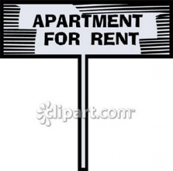 Apartment For Rent Sign - Royalty Free Clipart Picture