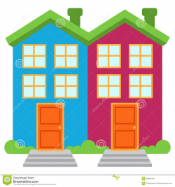 Apartment Complex clipart townhouse - Pencil and in color apartment ...