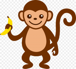 Baby Monkeys Brown spider monkey Primate Clip art - Cartoon Monkey ...