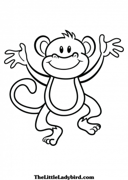 cute-monkey-clip-art-black-and-white-Monkey-coloring-pages-Monkey ...
