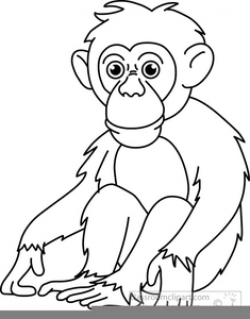 Ape Black And White Clipart