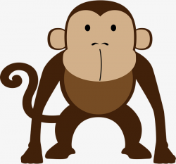 Brown Monkey, Stay Monkey, Watercolor, Lovely Monkey PNG Image and ...