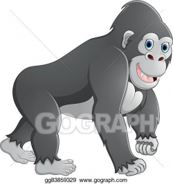 Vector Art - Happy gorilla cartoon. Clipart Drawing gg83859329 - GoGraph