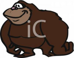 Cartoon of a Fat Ape - Royalty Free Clipart Picture