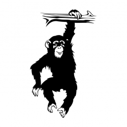 Monkey Chimpanzee Bough 2 graphics design SVG by vectordesign on