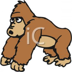 Royalty Free Clipart Image: A Brown Ape