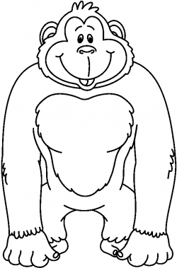 Ape Black And White Clipart - Clip Art Library