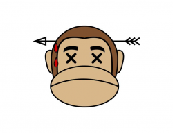 Monkey Emoji - Dead Ape Clipart - Design Droide