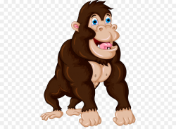 Gorilla Primate Clip art - Cartoon gorilla png download - 486*650 ...