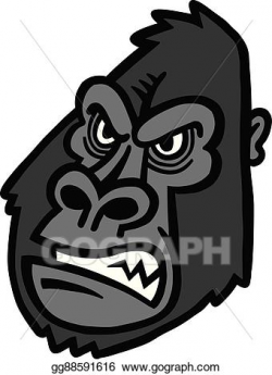 Vector Art - Gorilla ape monkey face. Clipart Drawing ...