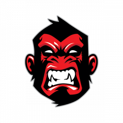 Printed vinyl Ape Gorilla Head Red | Stickers Factory
