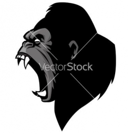 Angry gorilla head vector on VectorStock | нарисованные звери ...