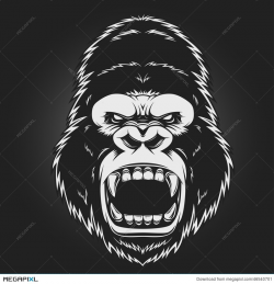 Angry Gorilla Head Illustration 46540701 - Megapixl