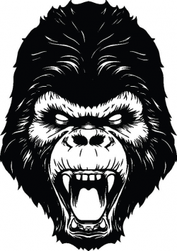 Gorilla #1 Ape Head Growling Kong Head Mean Monkey Mascot .SVG .EPS ...