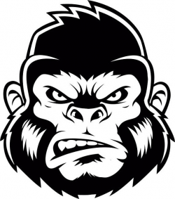 Gorilla #2 Ape Head Growling Kong Head Mean Monkey Mascot .SVG .EPS ...