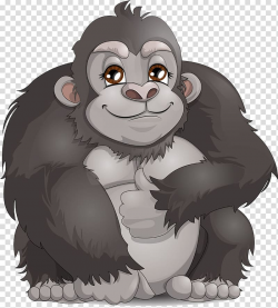 Gray monkey illustration, Western gorilla Ape , Cute gorilla ...