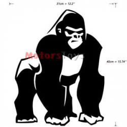 2pcs Black JDM Gorilla King Kong The Side Door HF Vinyl Auto Car ...