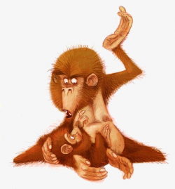 Monkey, Hand Painted Monkey, Cartoon Monkey, Cute Monkey PNG Image ...