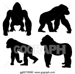 Vector Art - Gorilla. Clipart Drawing gg63778390 - GoGraph
