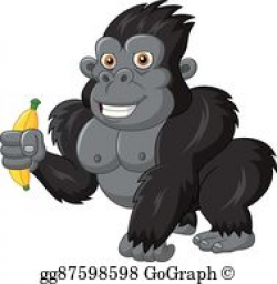 EPS Vector - Strong gorilla cartoon. Stock Clipart Illustration ...