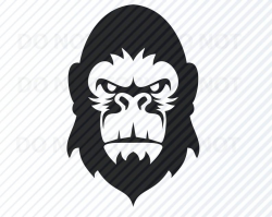 Gorilla Head SVG Files Clipart - Ape Clip Art Silhouette Vector Images -  Gorilla face SVG Image Cricut - SVG Designs - Eps, Png ,Dxf Monkey