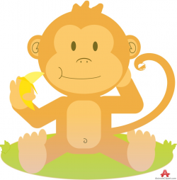 Sitting Monkey with Banana | Free Clipart Design Download
