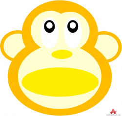 Orange and Yellow Monkey Head Clipart | Free Clipart Design Download