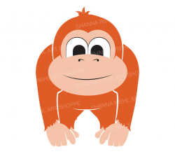 Gorilla Monkey Clipart | Commercial Use Safari Animals | Jungle ...