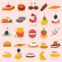Canape snacks appetizer vector set. » Clipart Station