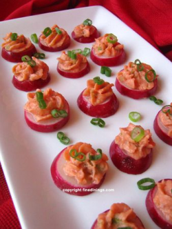 Radish Smoked Salmon Mousse Canapes | Appetizers | Pinterest ...