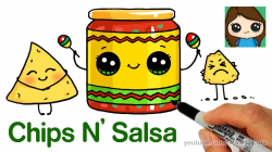 How to Draw Chips and Salsa Easy | Cute Snack Food - YouTube