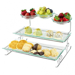 Amazon.com | 3 Tier Server Stand with Trays & Bowls - Tiered Serving ...