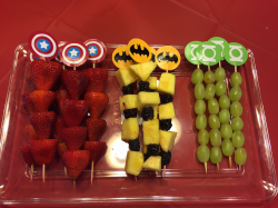 Fruit kabobs superhero party | Super hero party in 2019 ...