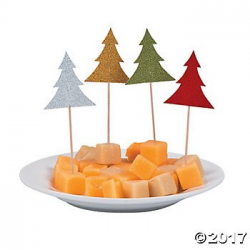 Glitter Christmas Tree Food Appetizer Cupcake Picks - 24 pc: Amazon ...