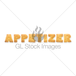 Word Appetizer Spelled With Alphabet Cookie Crackers · GL Stock Images