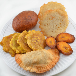 Fried Appetizers(Tostones, Maduros, Bacalaito, Alcappuria ...