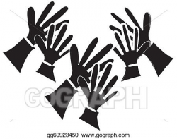 EPS Vector - Clapping hands silhouette. Stock Clipart Illustration ...