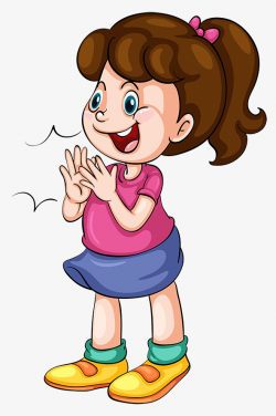 Cartoon Characters Applaud The Happy Little Girl, Cartoon Characters ...