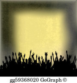 Vector Illustration - Concert, party. applause crowd silhouette ...
