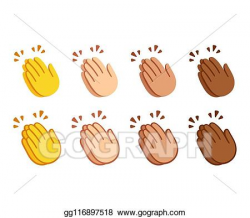 Vector Stock - Clapping hands emoji set. Clipart ...