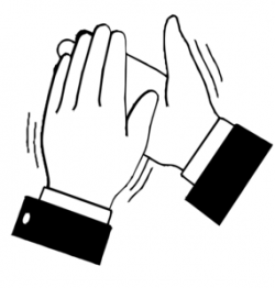 clip art black and white | Black & White Clapping Hands clip ...