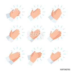 Clapping hands, applause icon set. Vector illustration in flat style ...