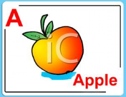 A Is For Apple Alphabet Card - Royalty Free Clipart Picture