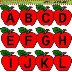 Apple Clip Art Alphabet - Exclusive Clipart •