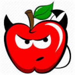 Freehand Drawn Angry Apple Cartoon Illustration Clip Art Vector ...